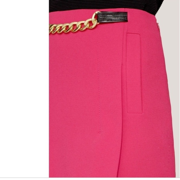 Diane Von Furstenberg Mini skirt Kristin Y2K Raspberry pink Gold chain Mobwife 8 - Picture 3 of 16